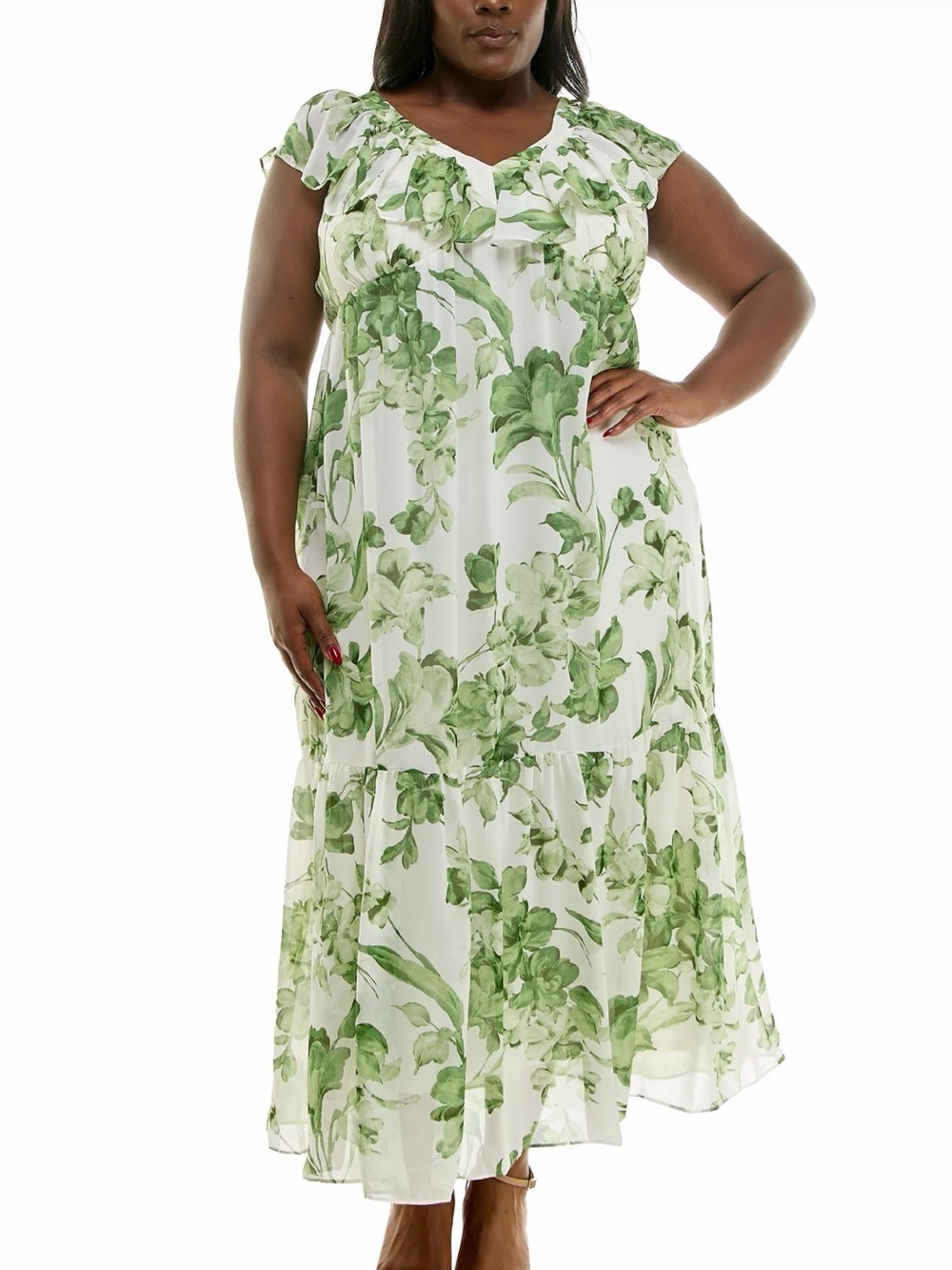 Brand new W/O tags Taylor dress in a green floral pattern